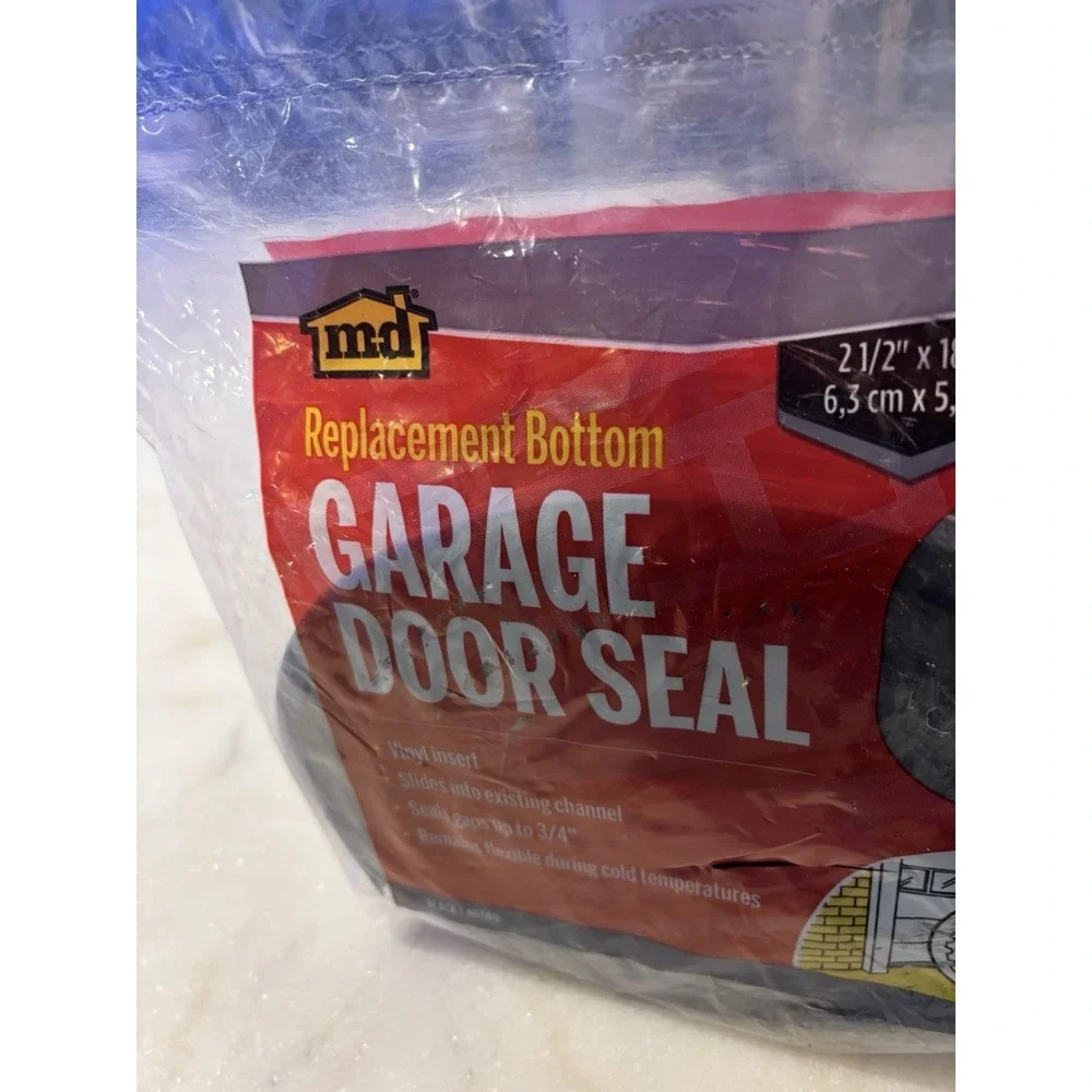 Brand New M-D Building Product 18 Ft. Black Vinyl Replacement Garage Door Seal 1